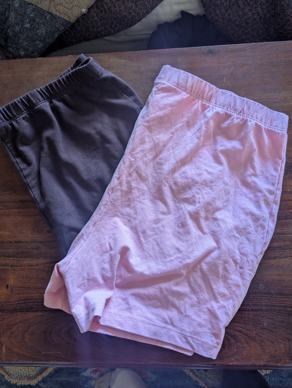 Cotton + Spandex Shorts - Pink & Brown